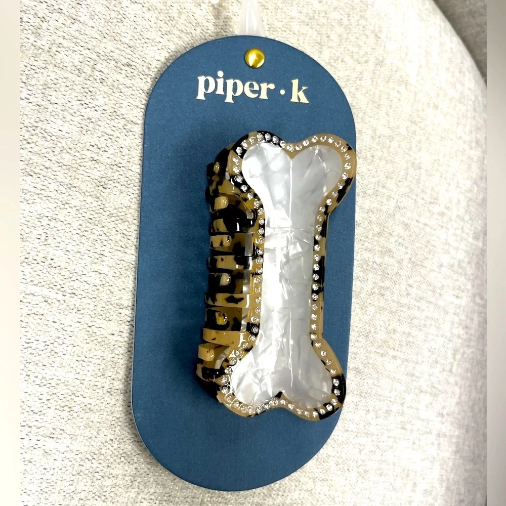 NWT ⚜️🦴⚜️ Piper K Gorgeous Tortoiseshell Bone Hair Jaw Claw Clip - Picture 4 of 7
